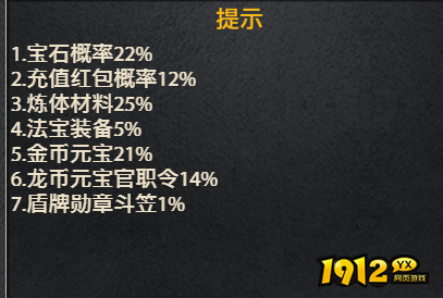 《弑之神》概率公示