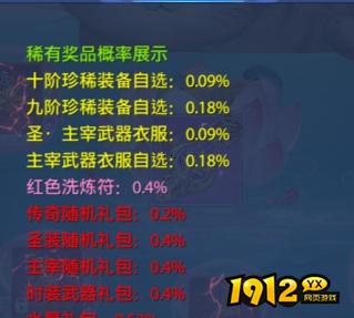 《仙侠神域0.1折》概率公示