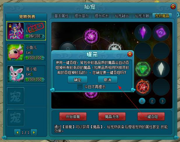 《梦幻飞仙》宠物魔晶