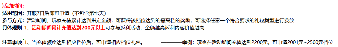《仙侠神域返利版》周累充返利活动