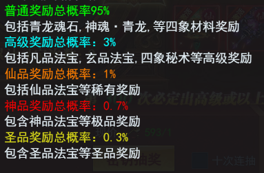 《九曲封神》概率公示
